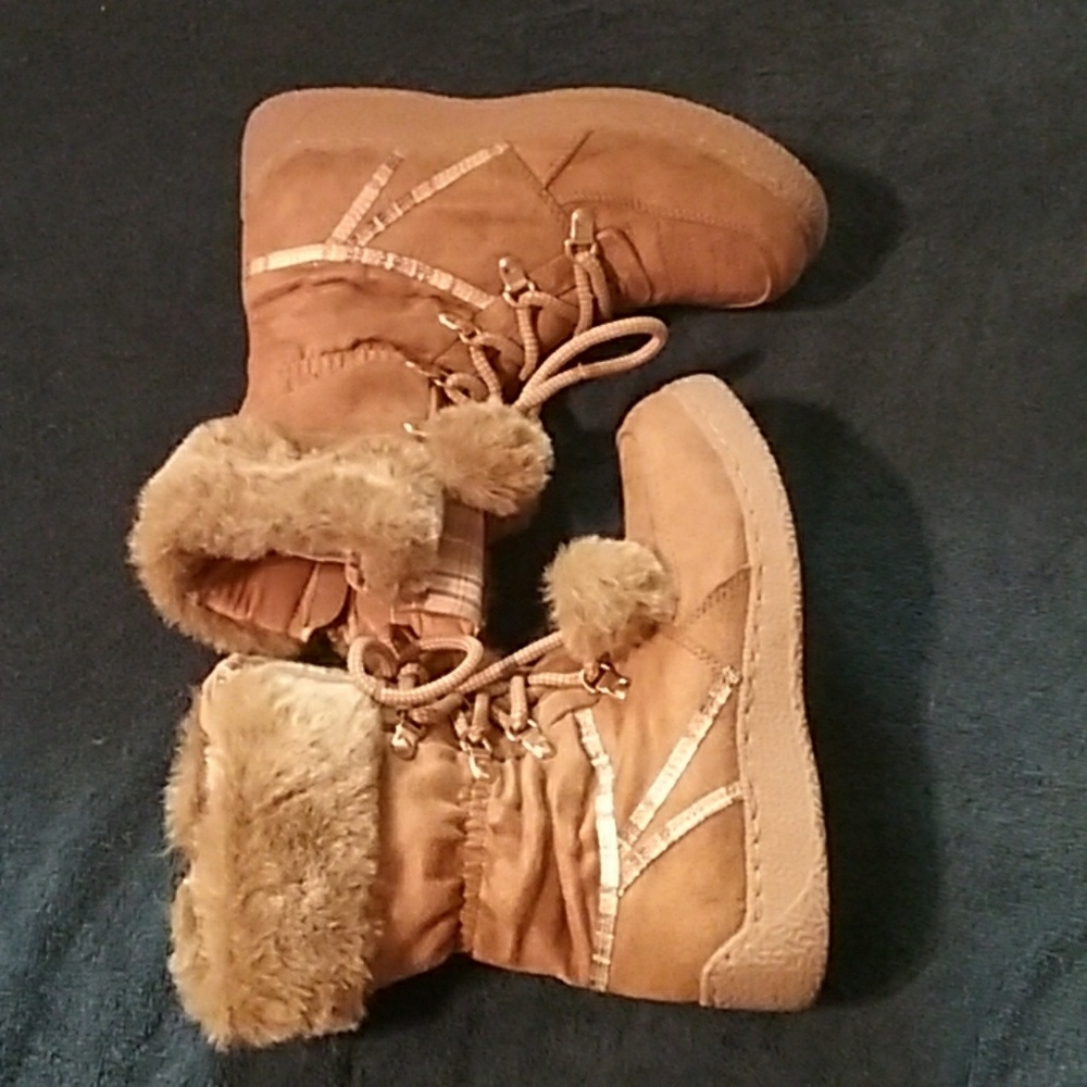 Arizona Jean Co Womens Boots Sz 5M Lace Pom Pom